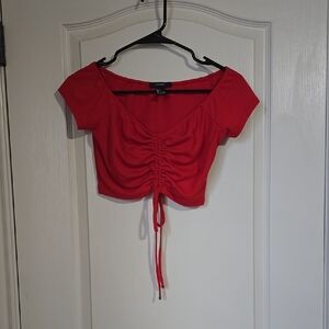 Red Ruched Women's Top